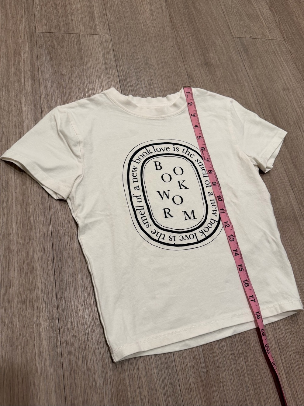 Women's Cream 'Bookworm' Graphic Short Sleeve Tee